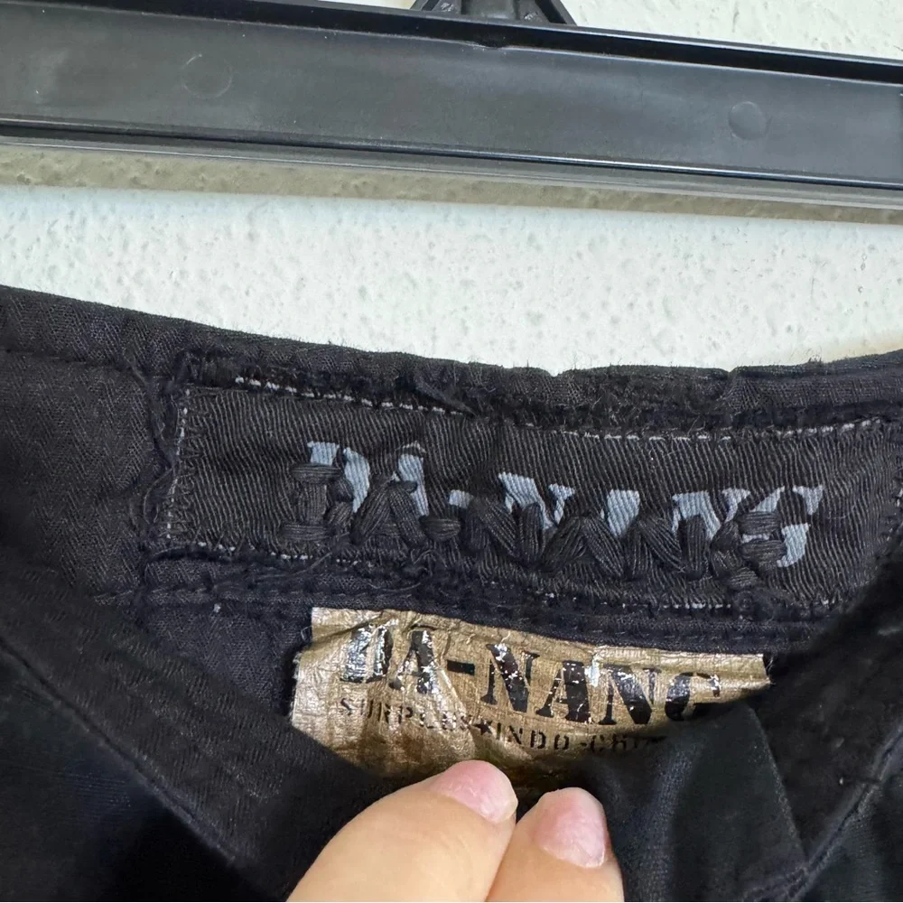 Da-Nang vintage black embroidered cargo pants - Picture 3 of 5